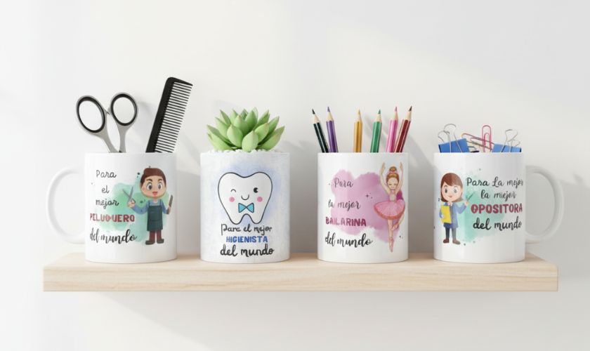 tazas originales multiusos organizando material de oficina