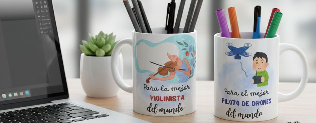 Organiza tu escritorio de Año Nuevo: crea un espacio de trabajo acogedor con tazas personalizadas