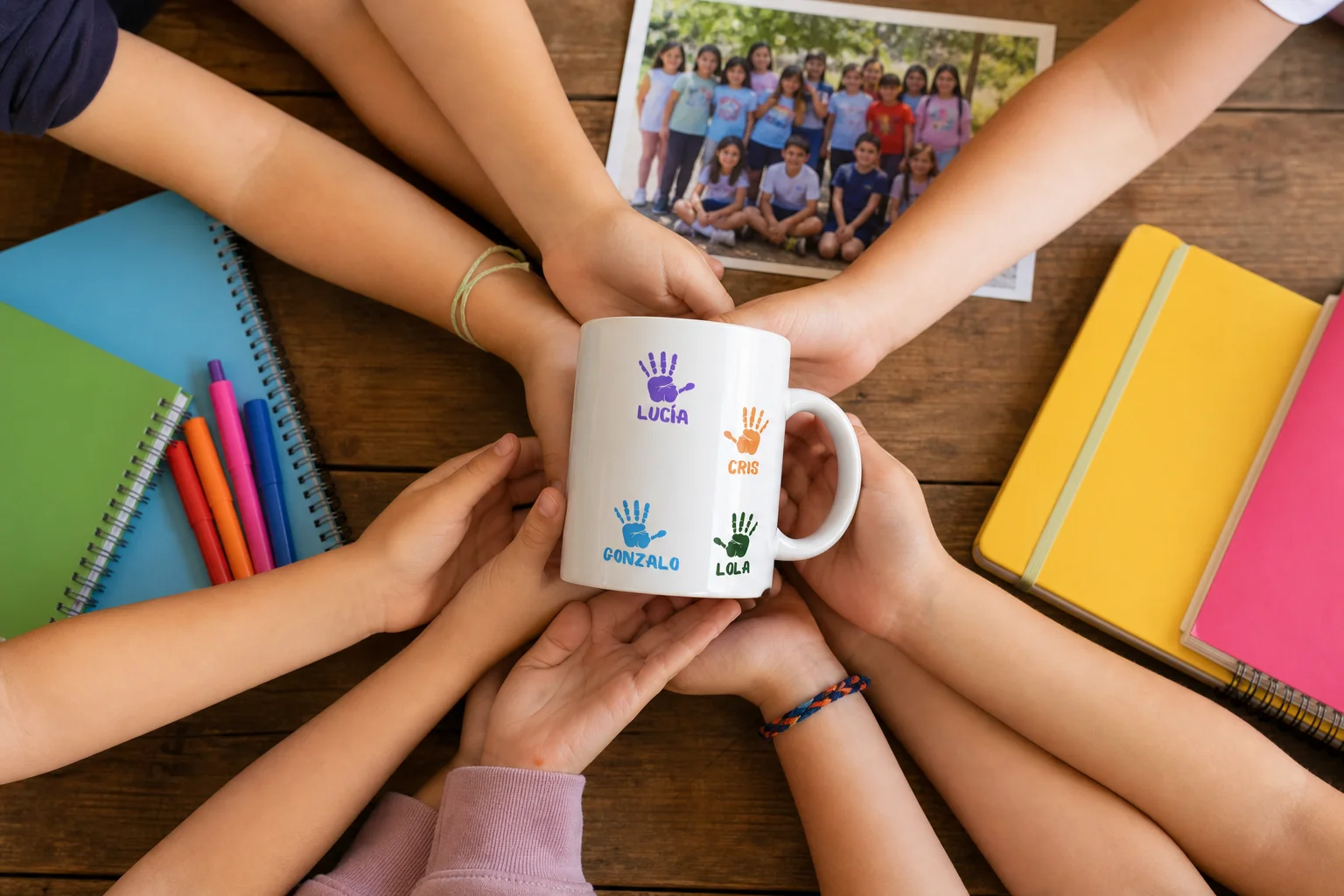 Taza personalizada con foto de grupo como regalo fin de curso para profesor