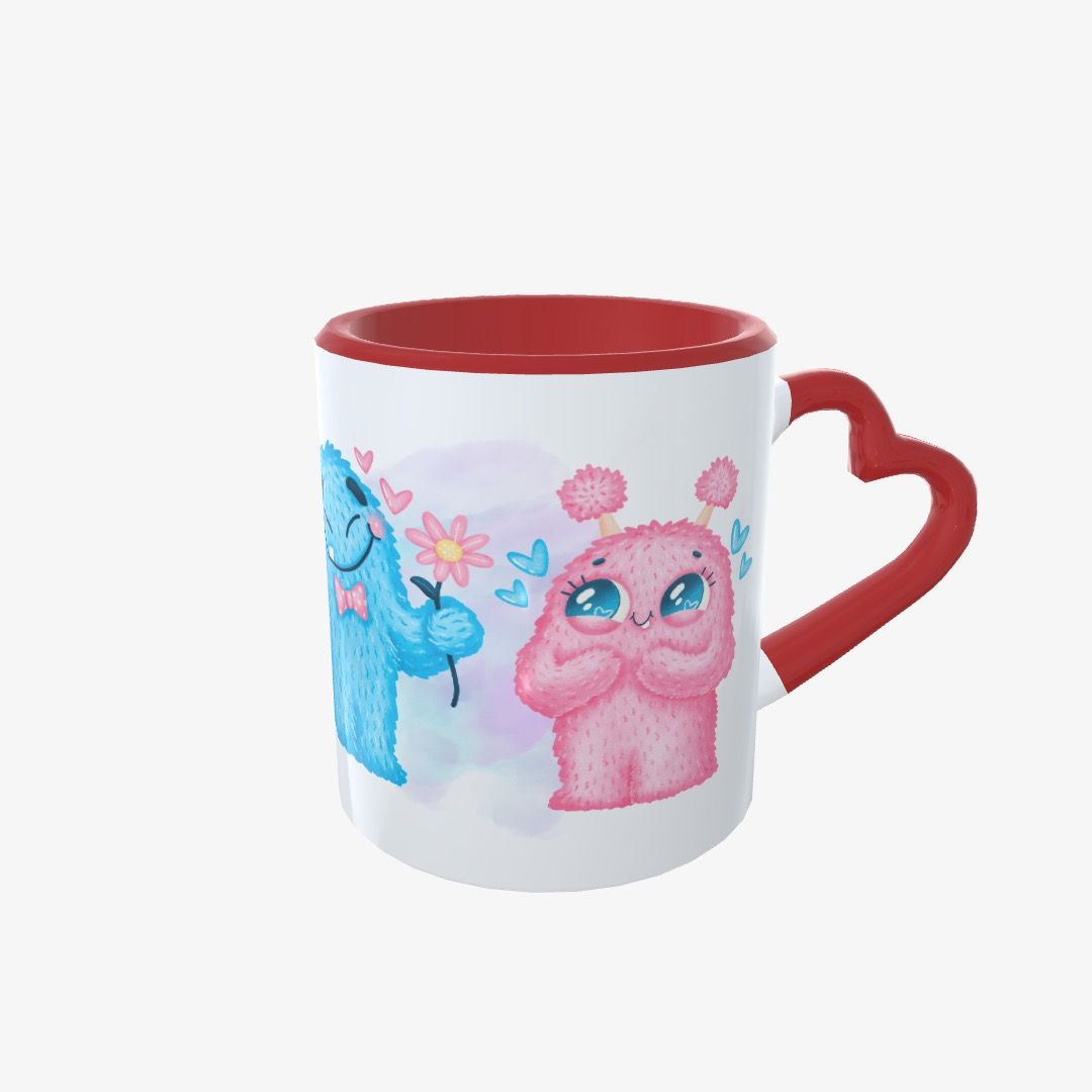 Taza San Valentín Alienígenas y Flores - Vista 2