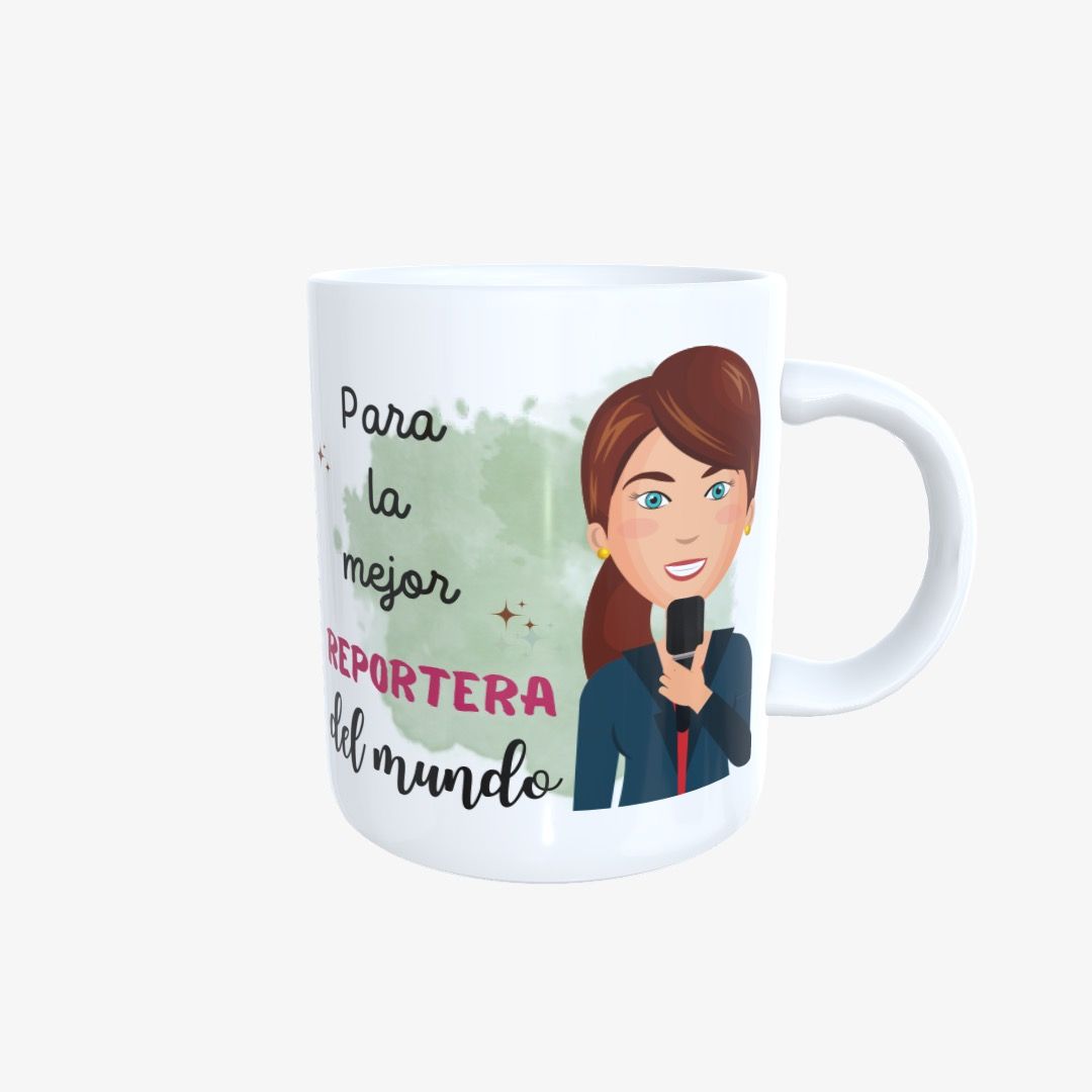 Taza mejor reportero periodista reportera chica 01.