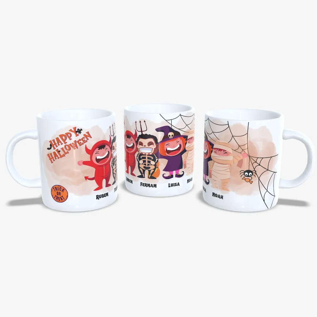 Taza Personalizada Halloween Amigos.