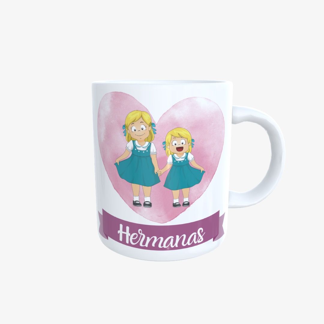 Taza Hermanas Pequenas Corazon.