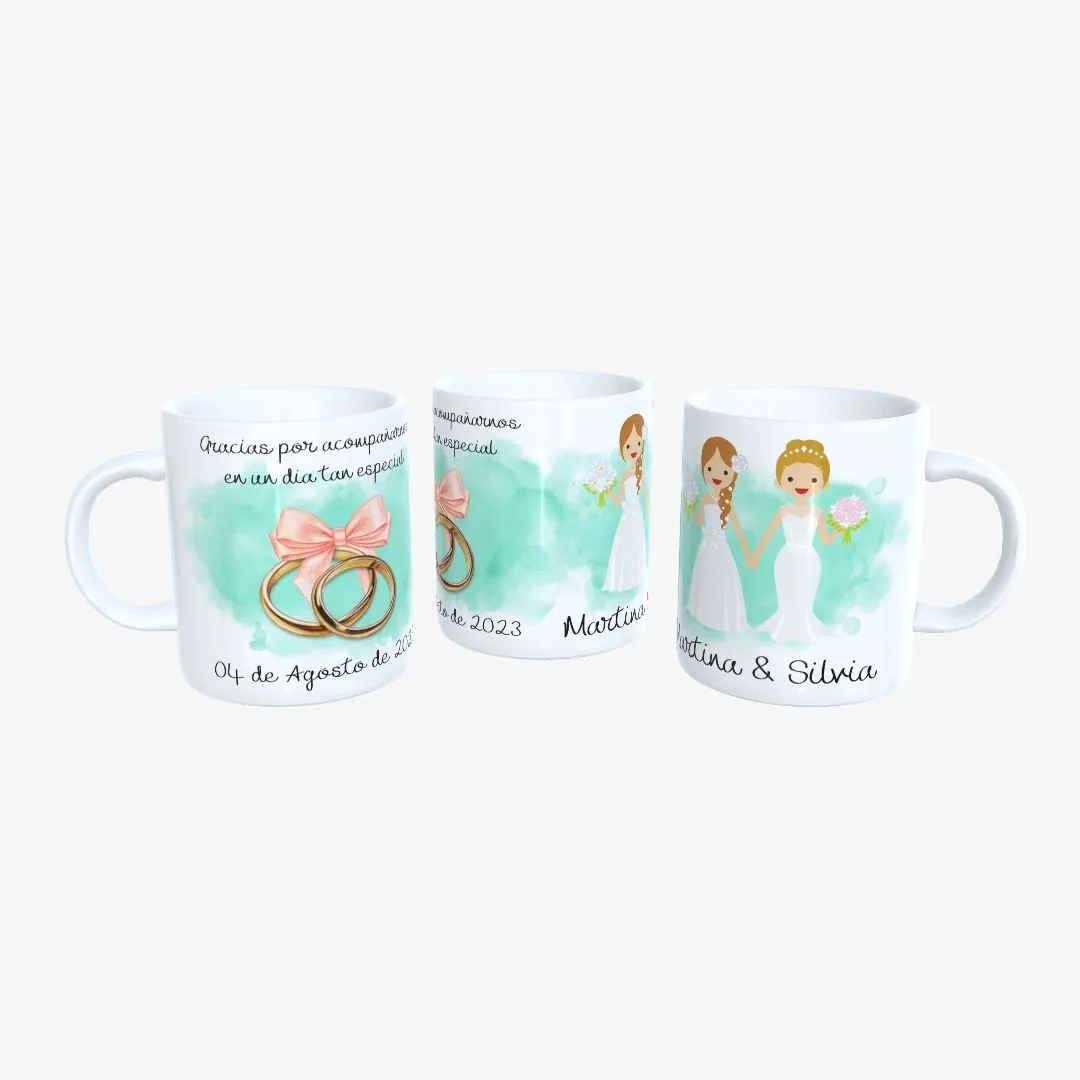 Taza Boda Novias Vestidos Blancos 01.