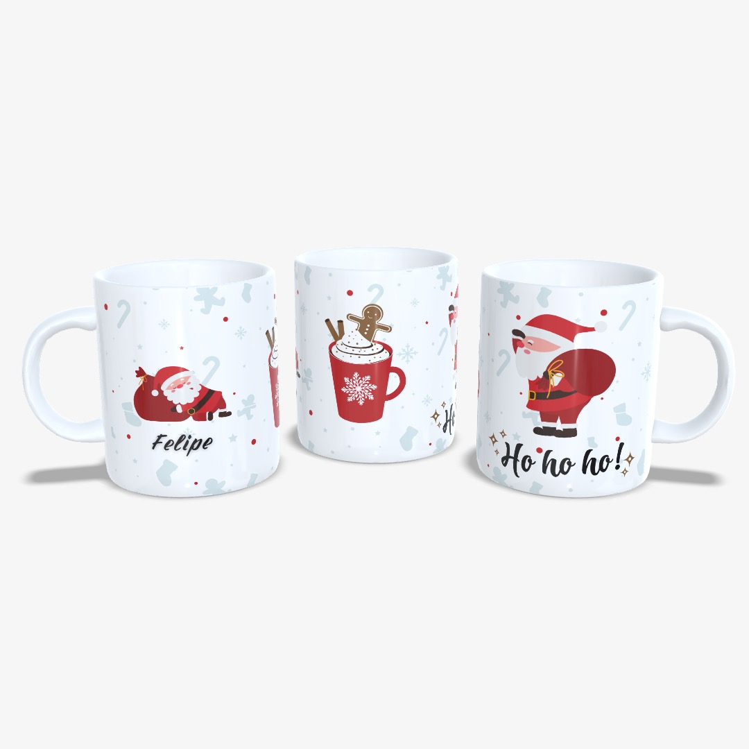 Taza Navidad Papá Noel Ho Ho Ho.