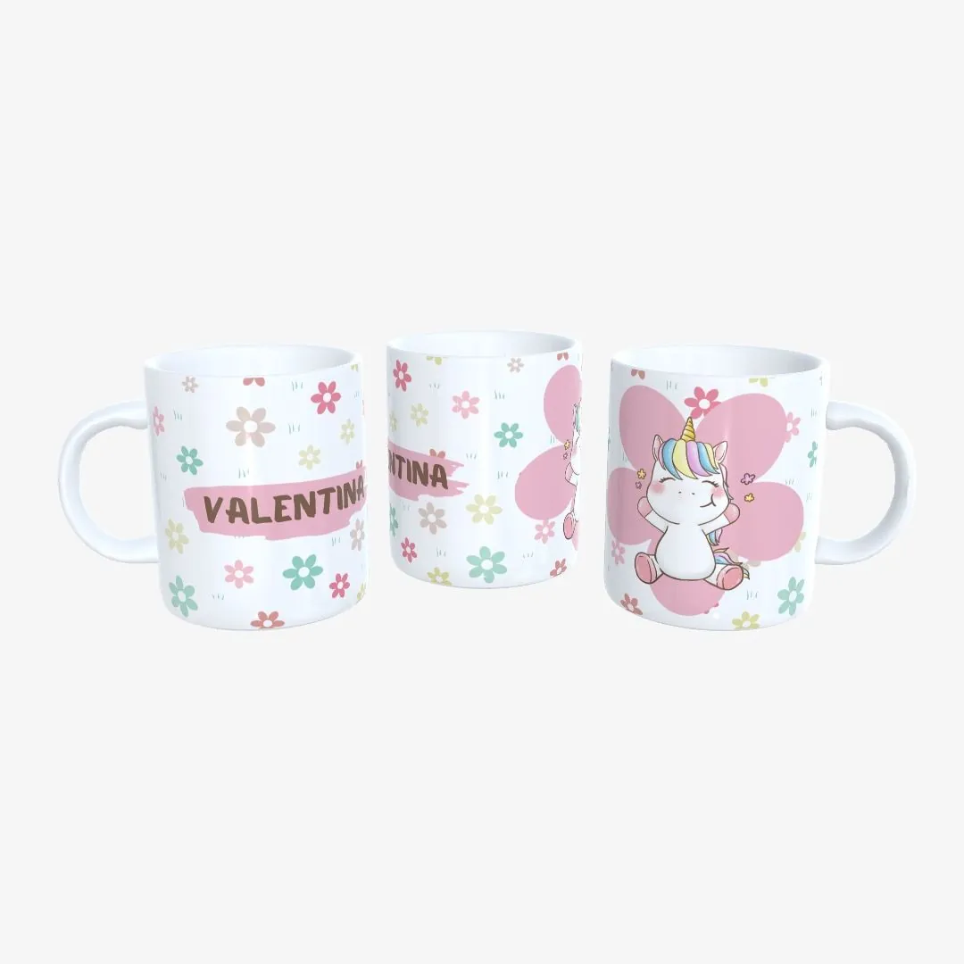 Taza Unicornio Florecitas.