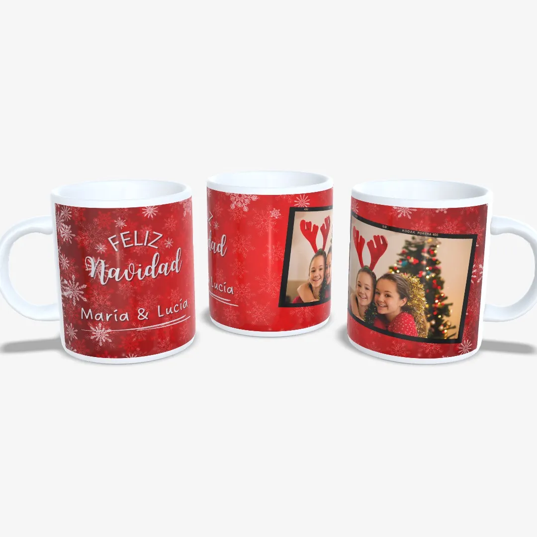 Taza Feliz Navidad con foto 01.