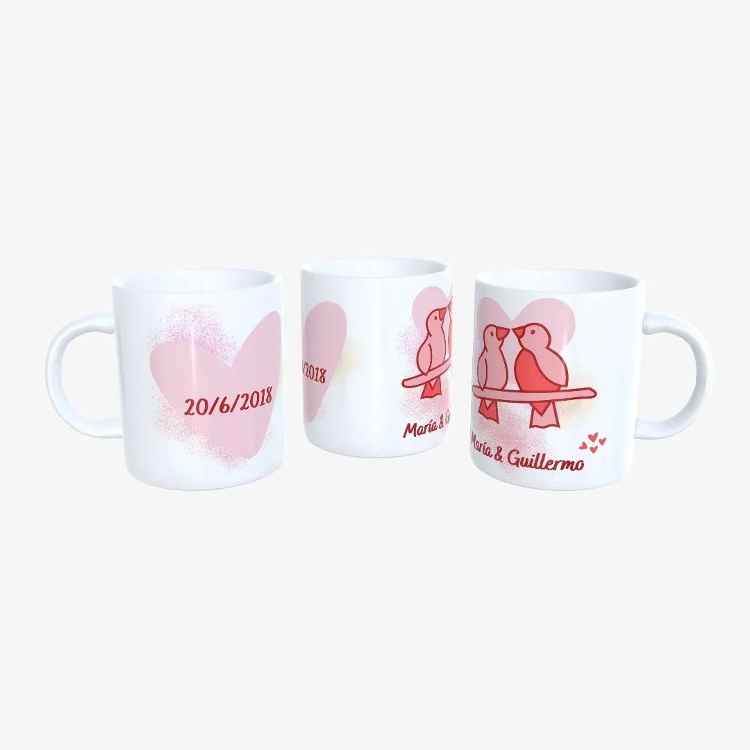 Taza San Valentín Pajaritos.