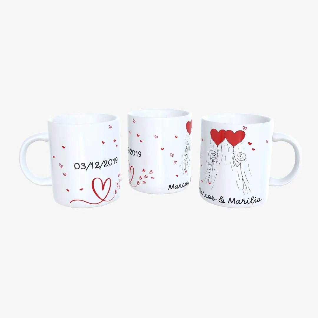 Taza San Valentón Globo Corazón.