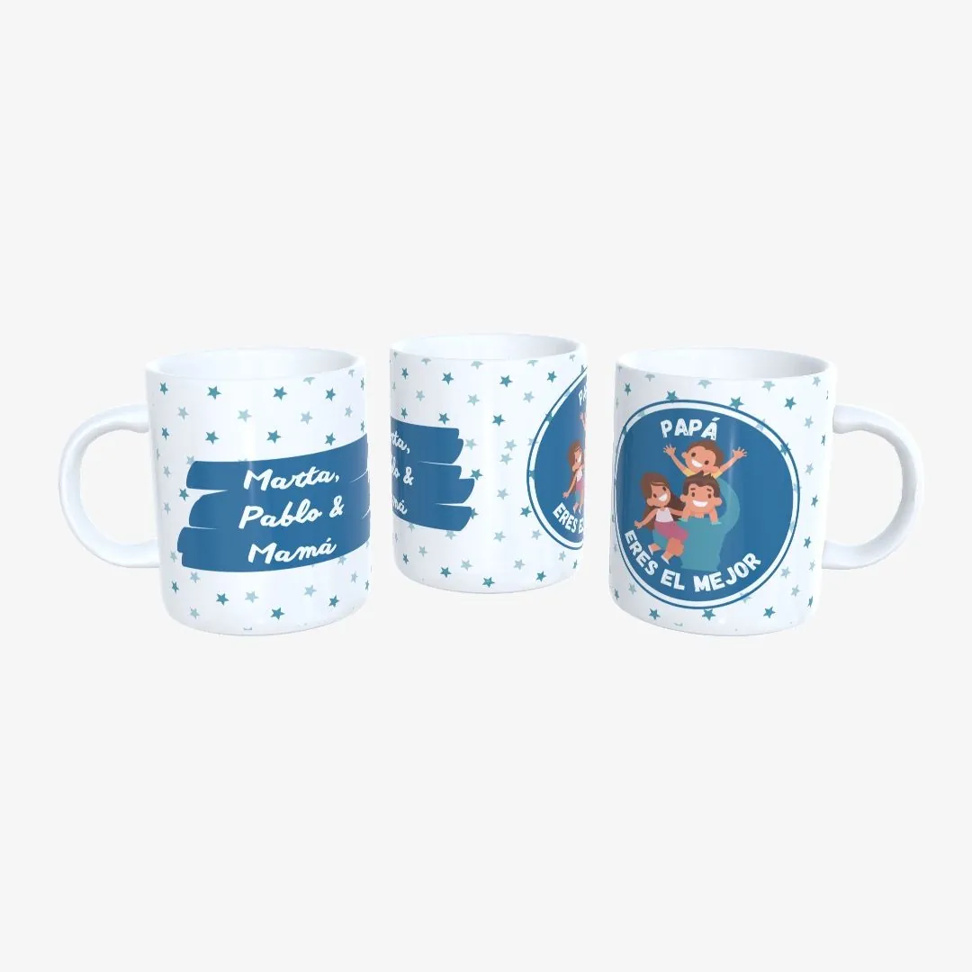 Taza Papá Eres el Mejor Estrellas.
