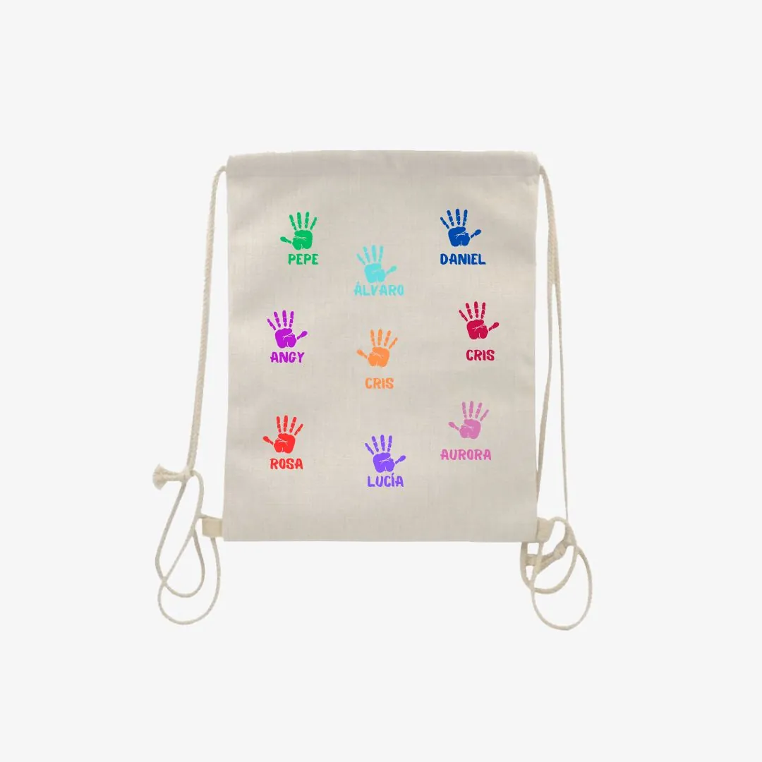 Mochila lino manos alumnos 01.