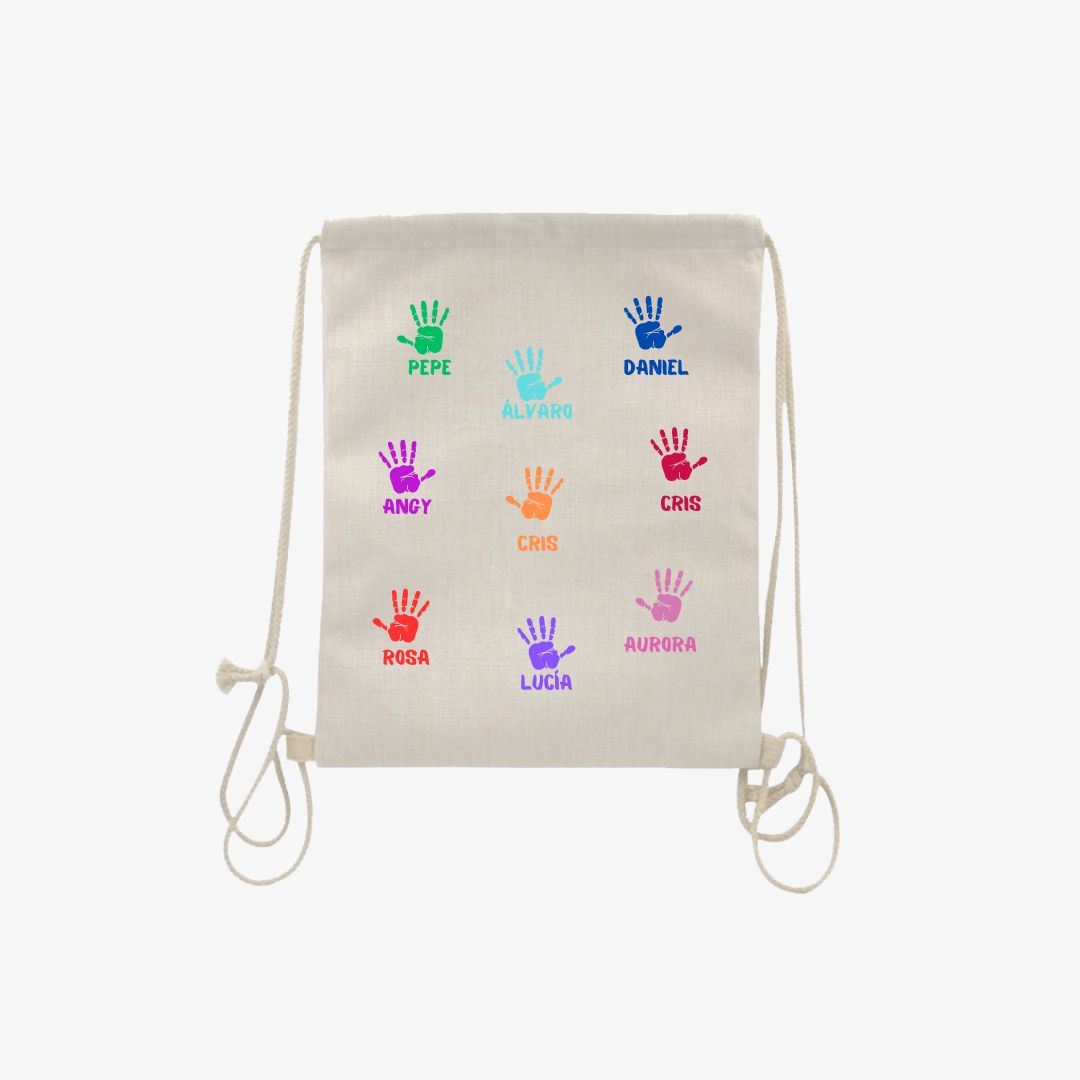 Mochila lino manos alumnos 01.