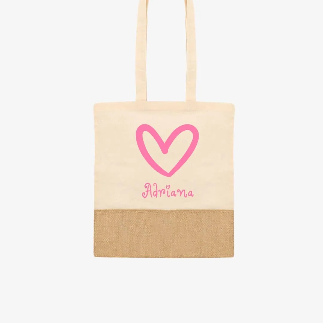 Bolsa Yute Dibujo Corazón.