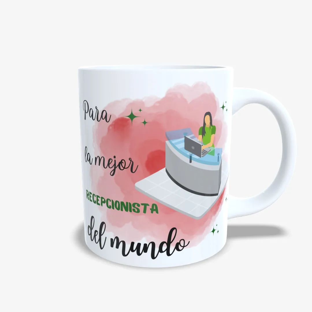 Taza mejor recepcionista del mundo chica 01.
