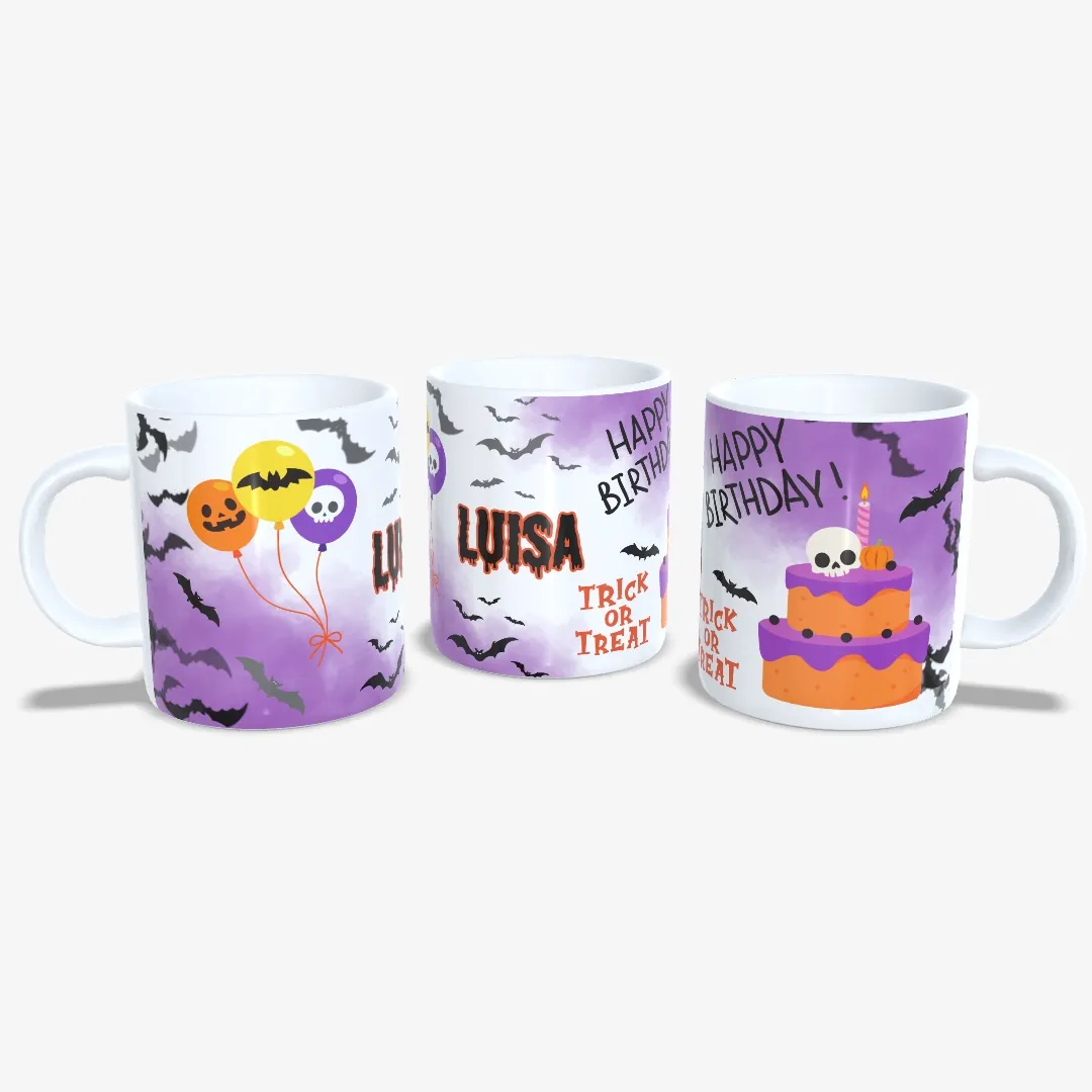 Taza Personalizada Halloween Cumple.