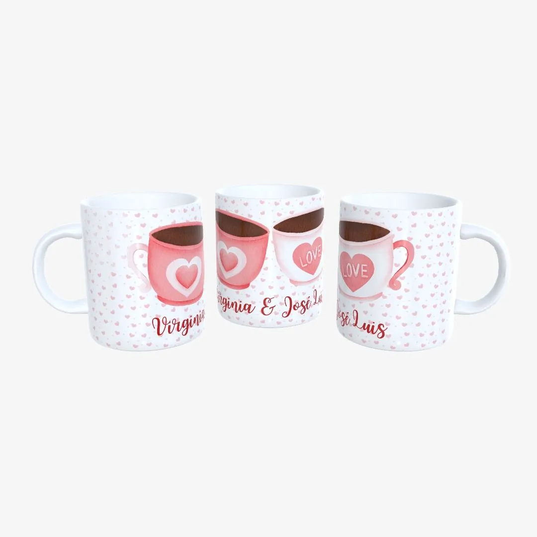 Taza San Valentín Amor y Café.