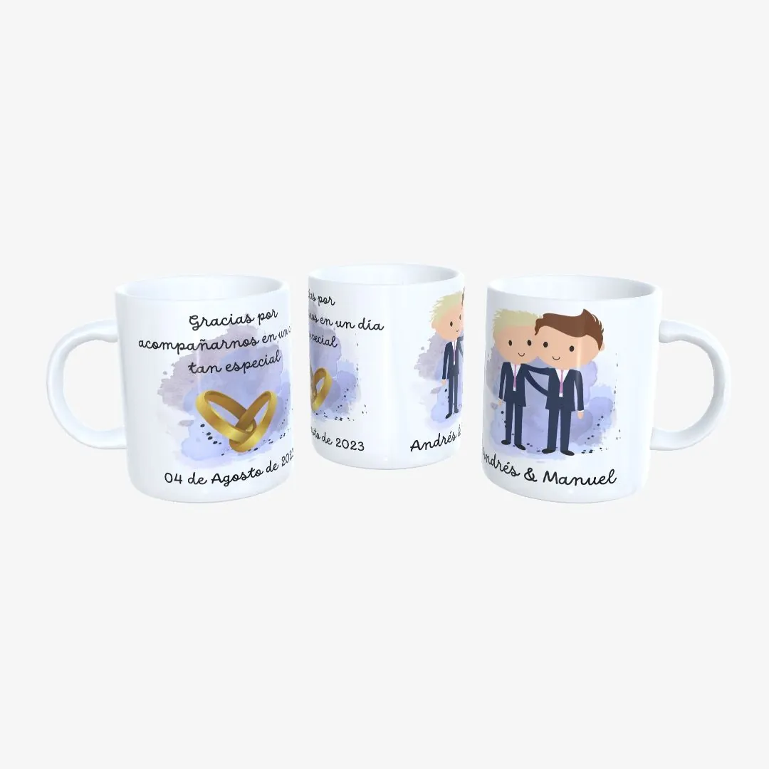 Taza Boda Novios Traje de Chaqueta 01.