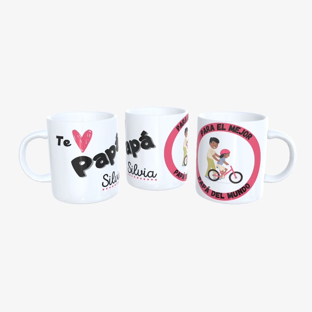 Taza Día del Padre Aprendiendo a Montar en Bici (Varios Modelos)
