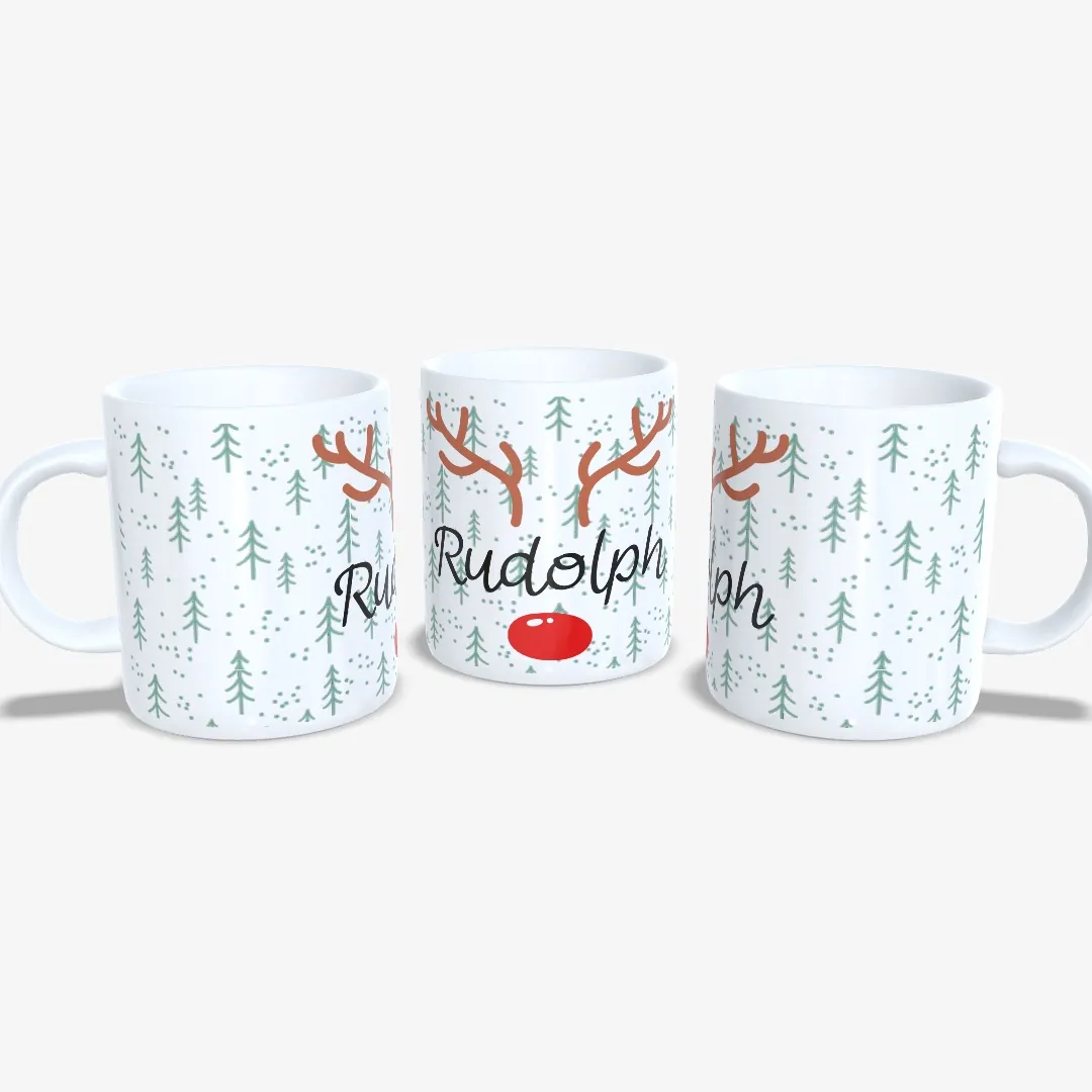 Taza Navidad Reno Rudolph Nariz Roja - 2