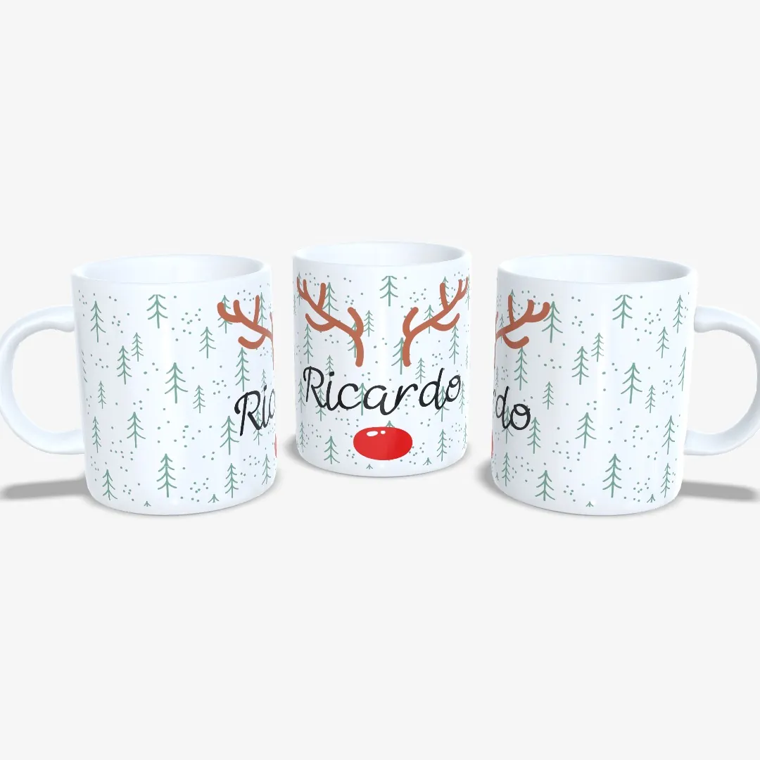 Taza Navidad Reno Rudolph Nariz Roja - 3