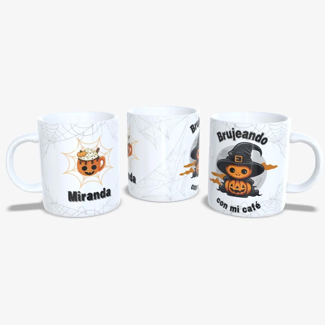 Taza Halloween Brujeando.