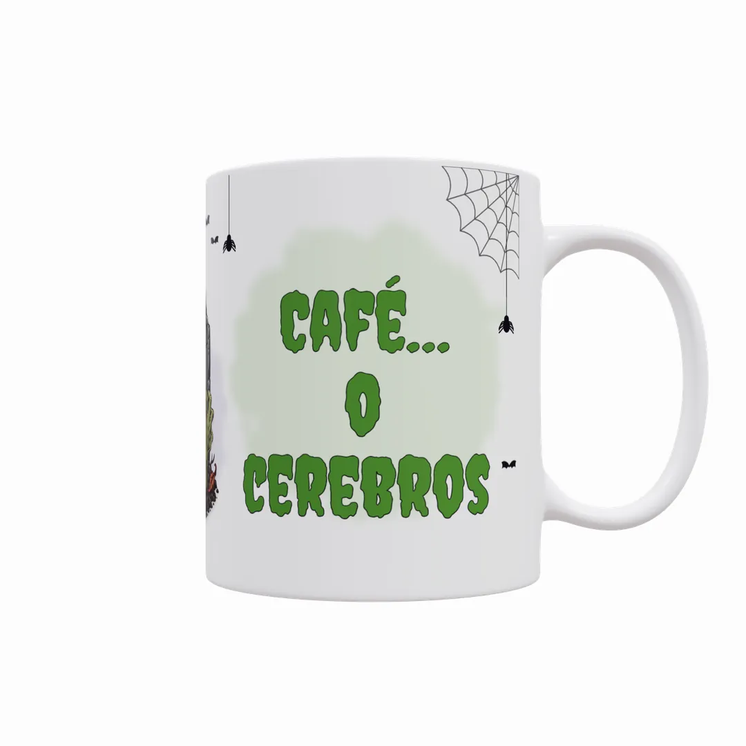 Taza Halloween Zombi Café o Cerebros - 2