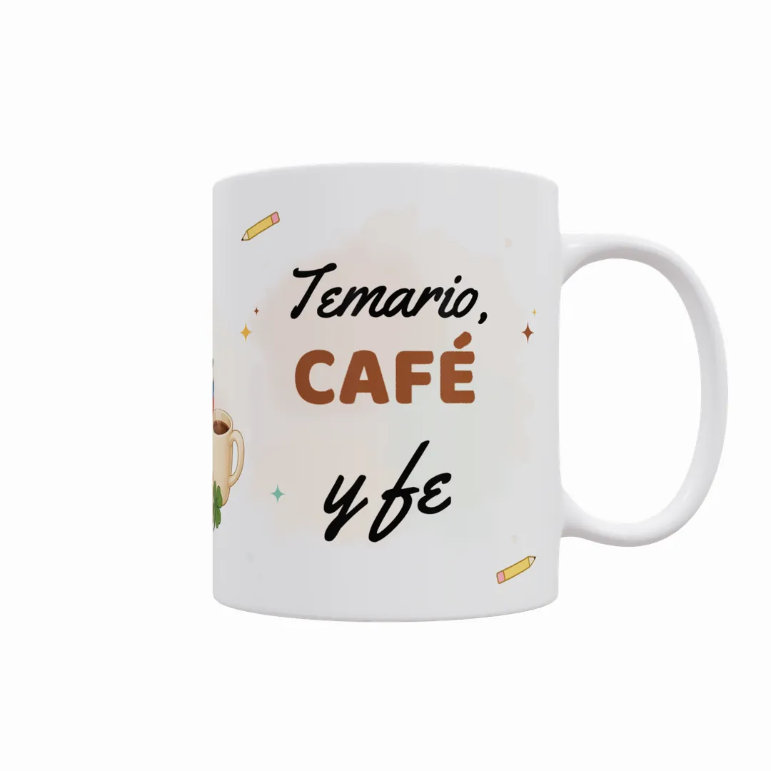 Taza Temario, Café y Fe con Nombre (Varios Modelos) - 2